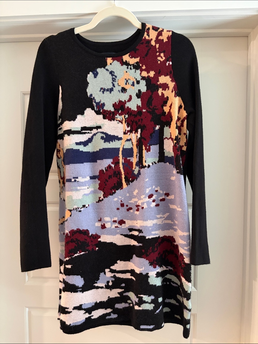 Anthropologie Maeve Scenic Mini Sweater Dress Worn once